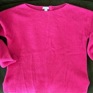 Sundance Bright Pink Crew Neck Sweater 100% Cashmere